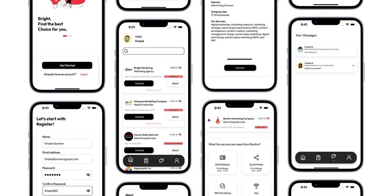 Bright app — onboarding & register