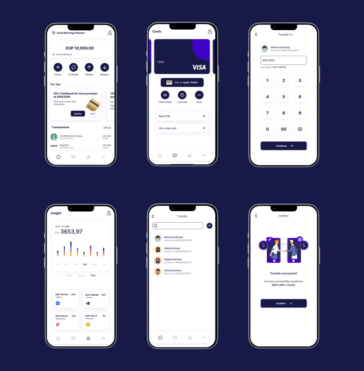 Financial app — insights & transfer
