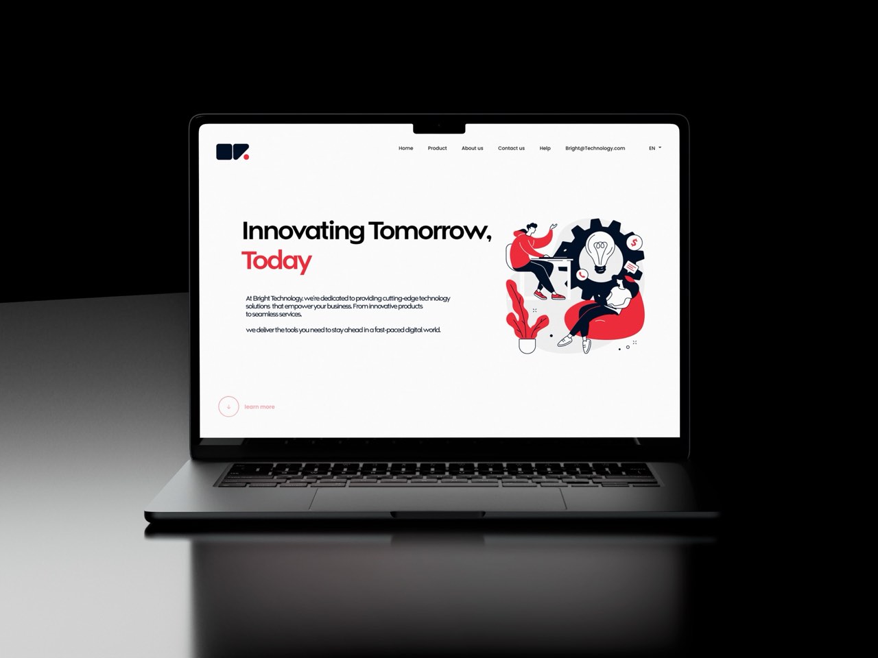 Bright — website on laptop